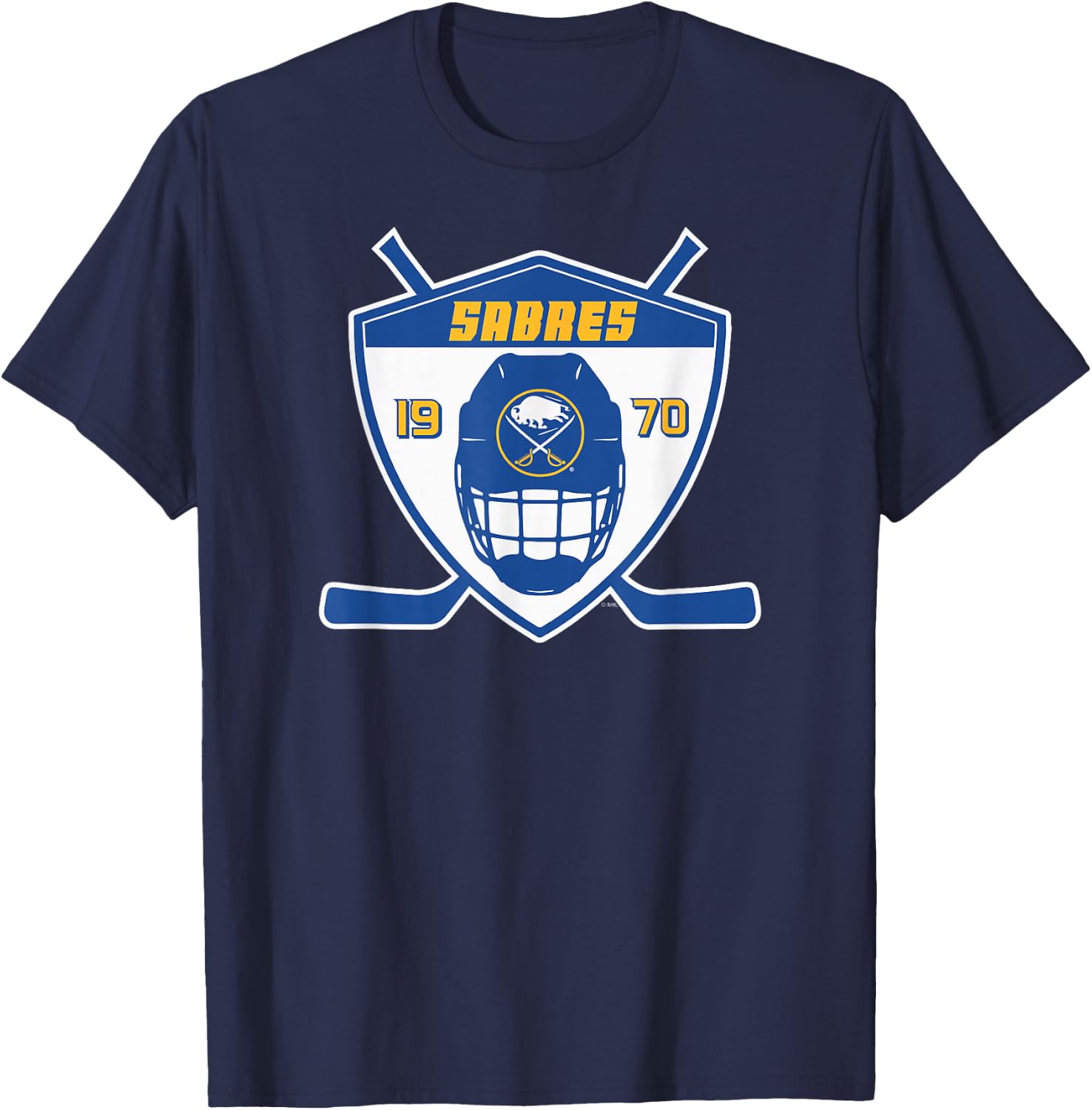 Buffalo Sabres Shield Black Officially Licensed T-Shirt - T-Shirt | Navy