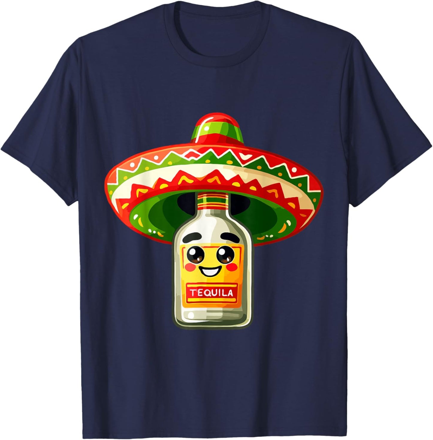 Tequila Mexican Sombrero Funny Fiesta Cinco De Mayo T-Shirt - T-Shirt | Navy
