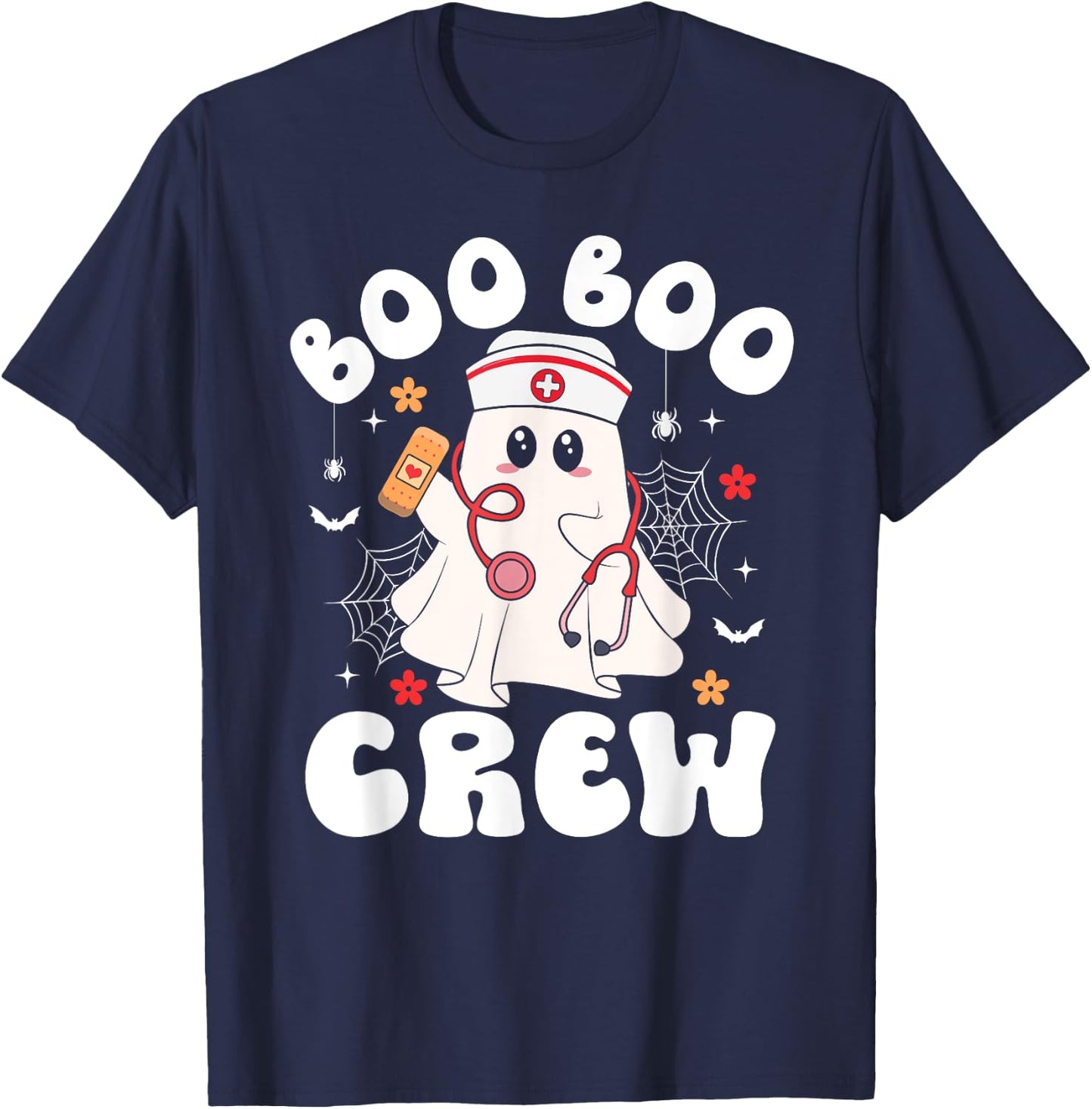 Nurse Halloween Shirts Boo Boo Crew Ghost Nurse T-Shirt - T-Shirt | Navy
