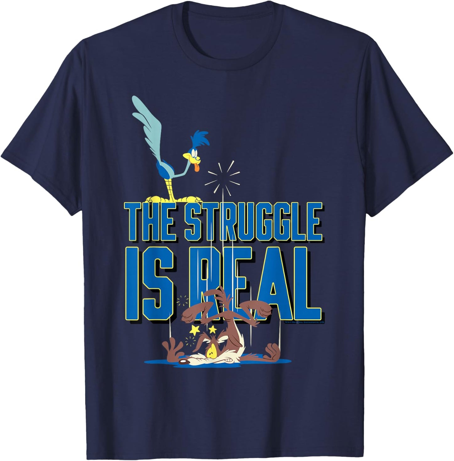 Looney Tunes Roadrunner the Struggle is Real T-Shirt - T-Shirt | Navy