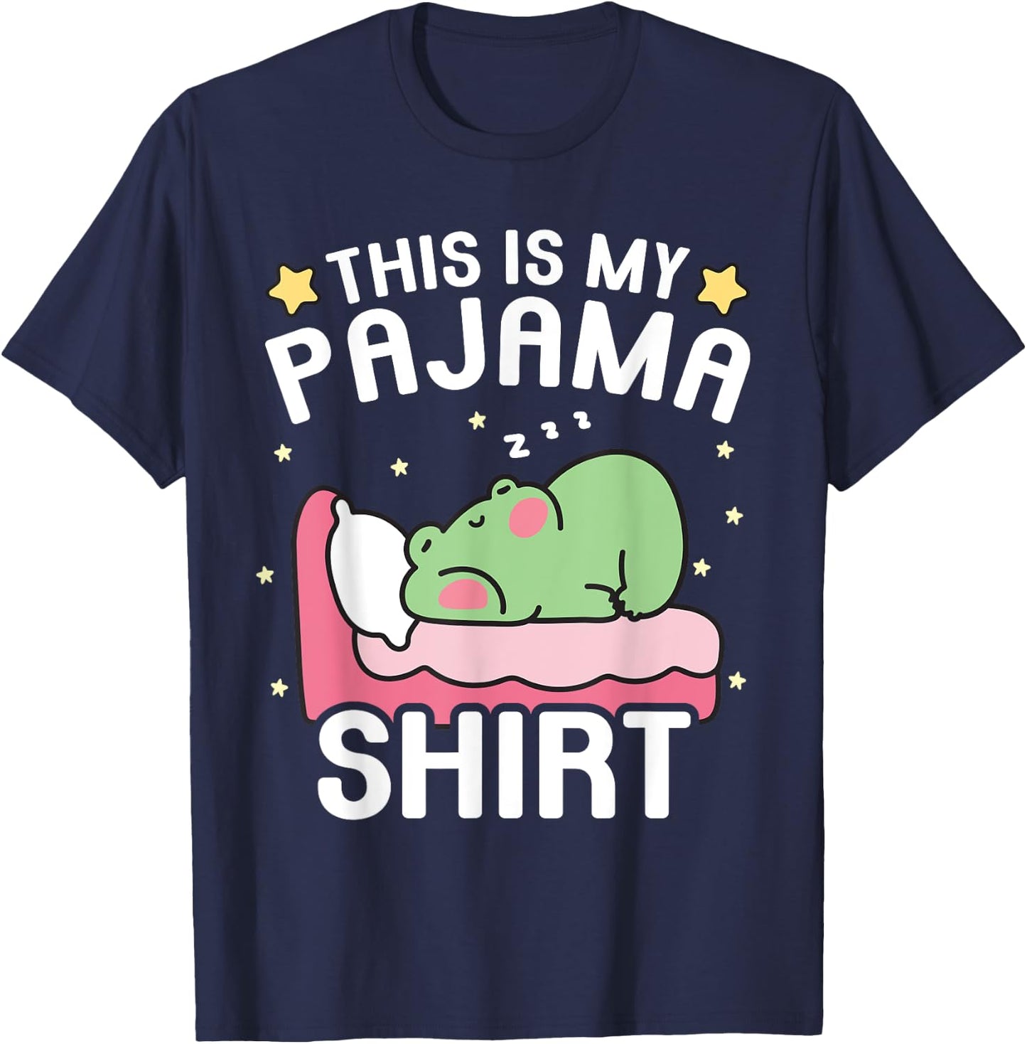 Cute PJ Teen Boys Girls PJs Funny Frog PJs This Is My Pajama T-Shirt - T-Shirt | Navy