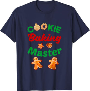 Christmas Funny Cookie Baking Master Crew Team Shirt T-Shirt - T-Shirt | Navy