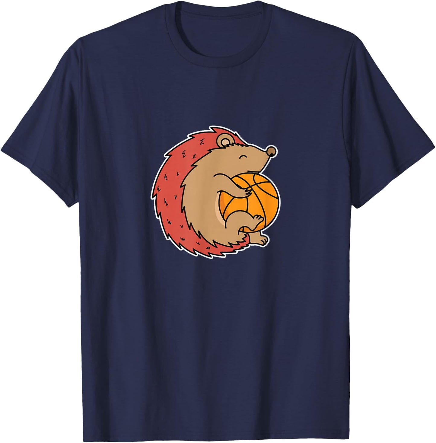 Hedgehog plays Basketball T-Shirt - T-Shirt | Navy
