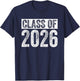 Senior 2026 Graduation Shirt Class Of 2026 Vintage School T-Shirt - T-Shirt | Navy