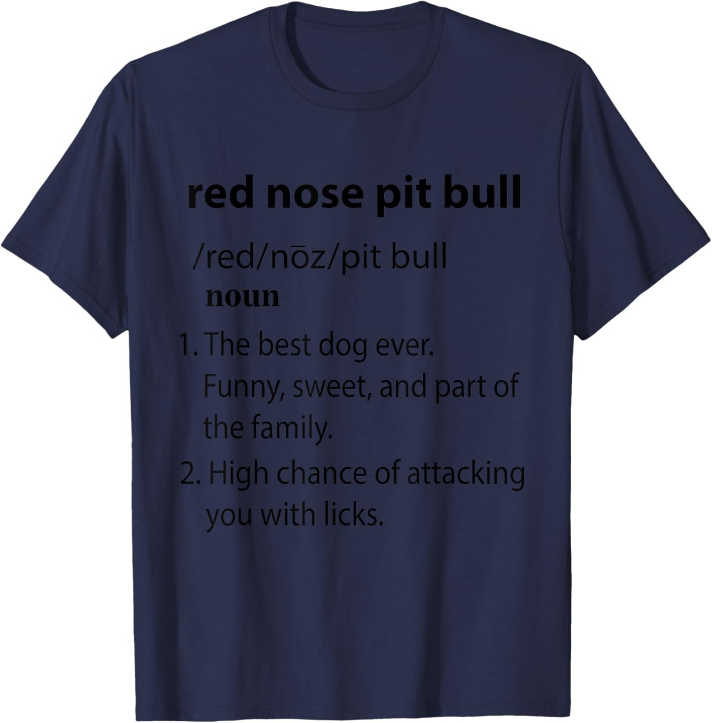 Red Nose Pit Bull T-Shirt - T-Shirt | Navy