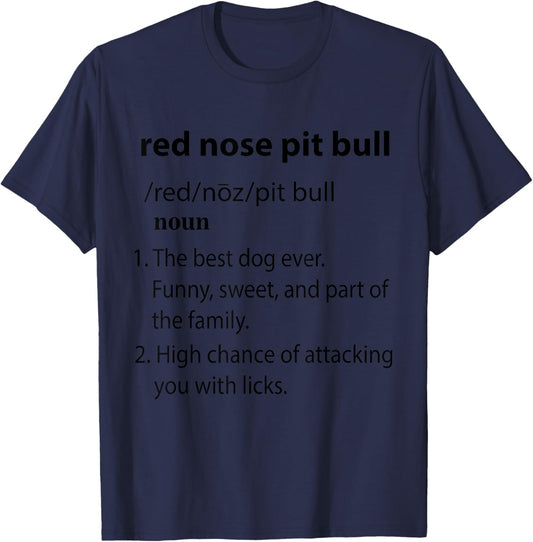 Red Nose Pit Bull T-Shirt - T-Shirt | Navy