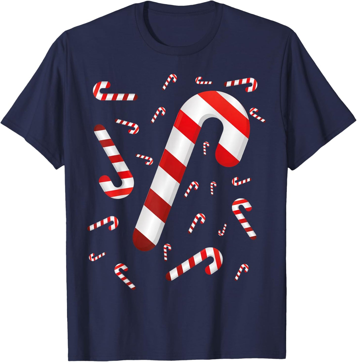 Candy Cane Merry and Bright Red and White Candy Costume T-Shirt - T-Shirt | Navy