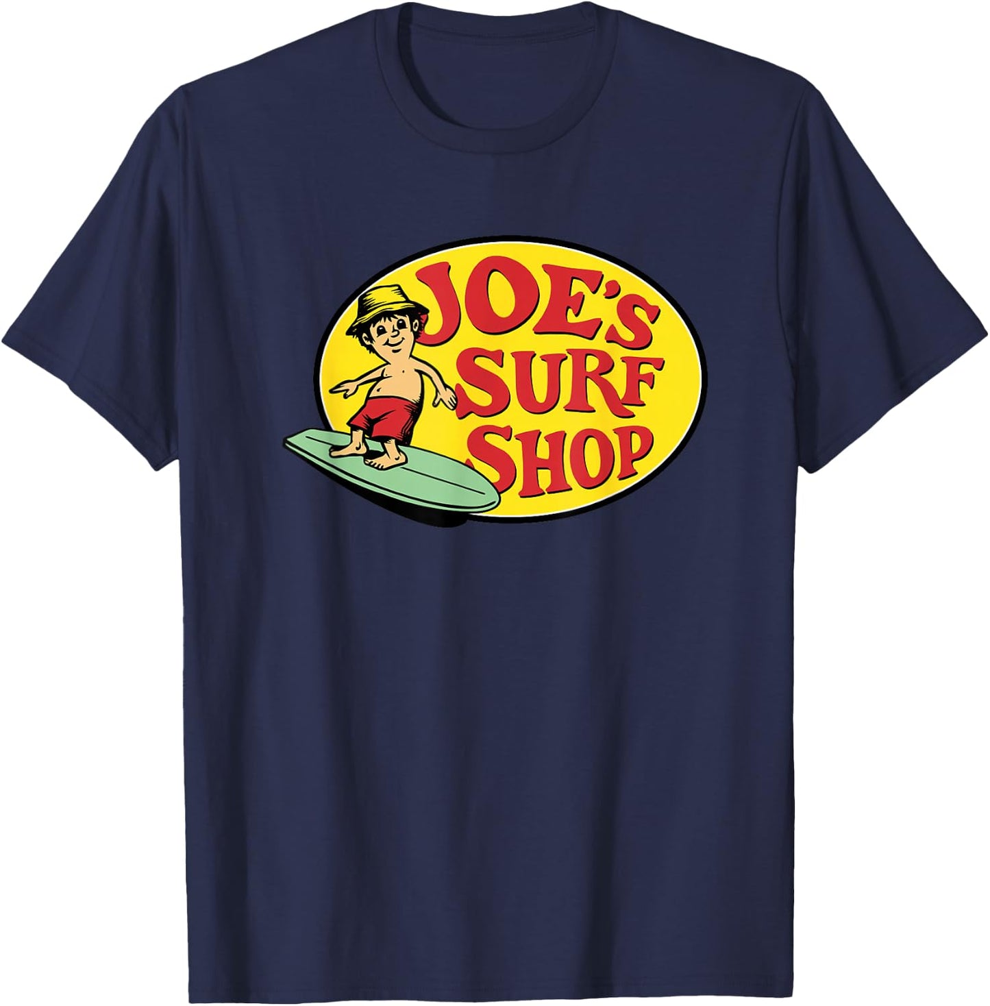 Ride the Wave with Joe's Pro Shop Vintage Surf Style Graphic T-Shirt - T-Shirt | Navy