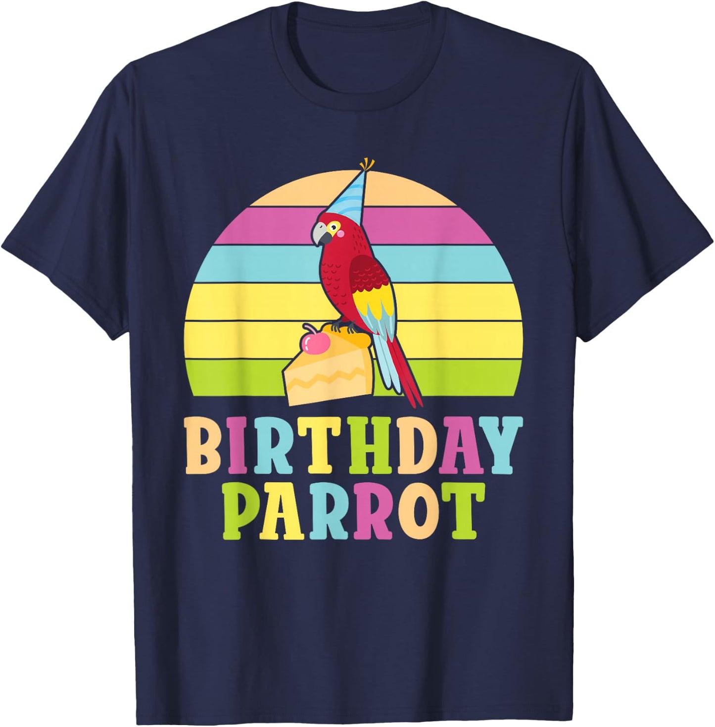 Birthday Parrot Birthday T-Shirt - T-Shirt | Navy