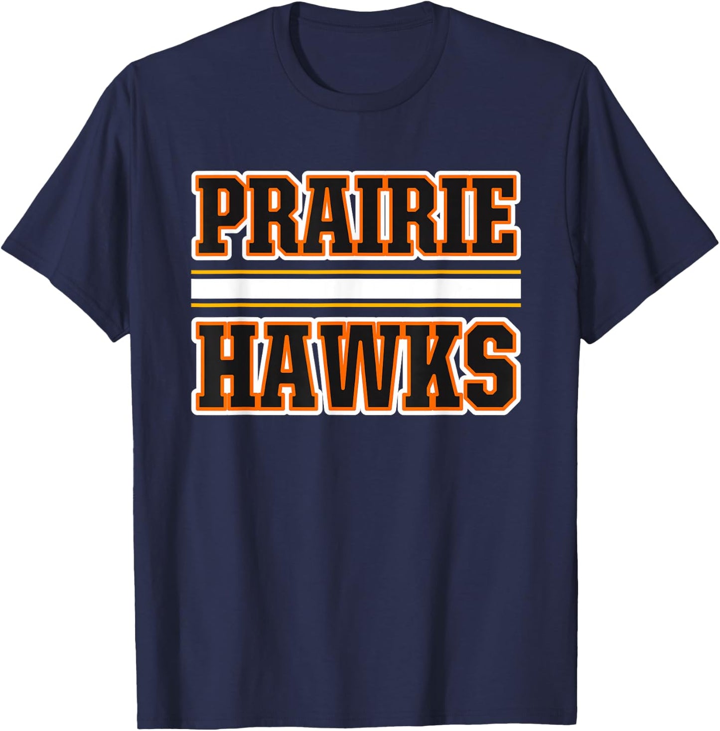 Prairie Hawks Horizontal Stripes T-Shirt - T-Shirt | Navy