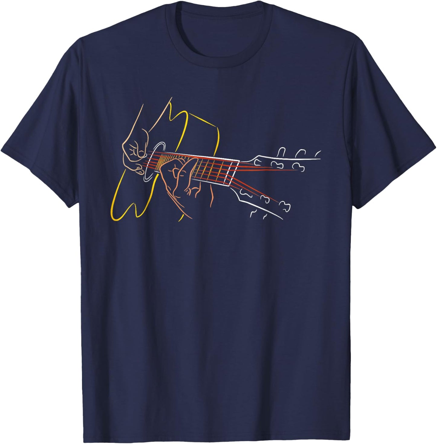 Acoustic Guitar Player Great Guitarist or Band T-Shirt - T-Shirt | Navy