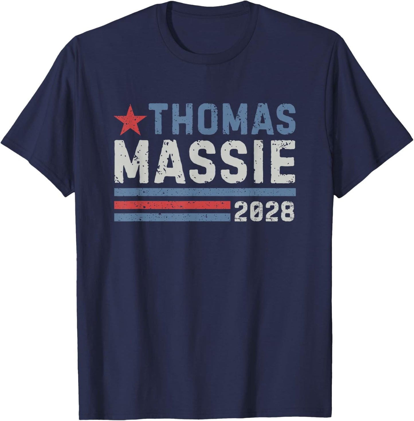 Massie 2028 for President Thomas Massie 2028 Vintage T-Shirt - T-Shirt | Navy