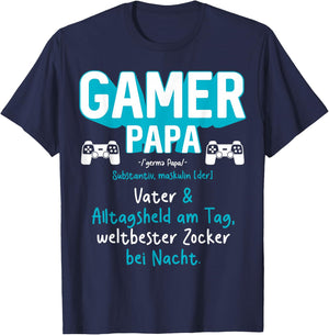 Gamer Papa Definition Zocker Games PC Bester Gaming Papa T-Shirt - T-Shirt | Navy