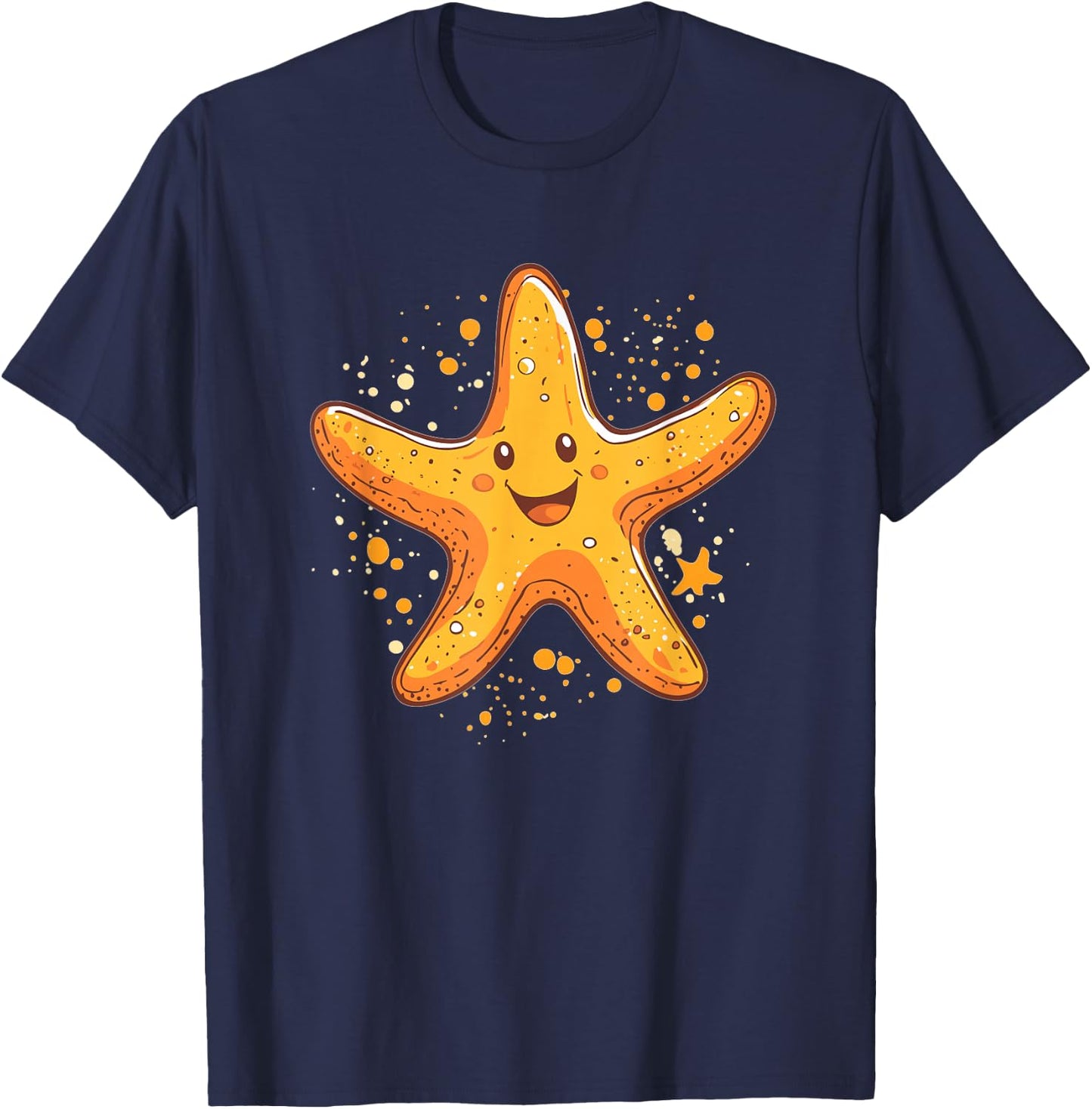 Happy Smiling Starfish Ocean Starfish T-Shirt - T-Shirt | Navy