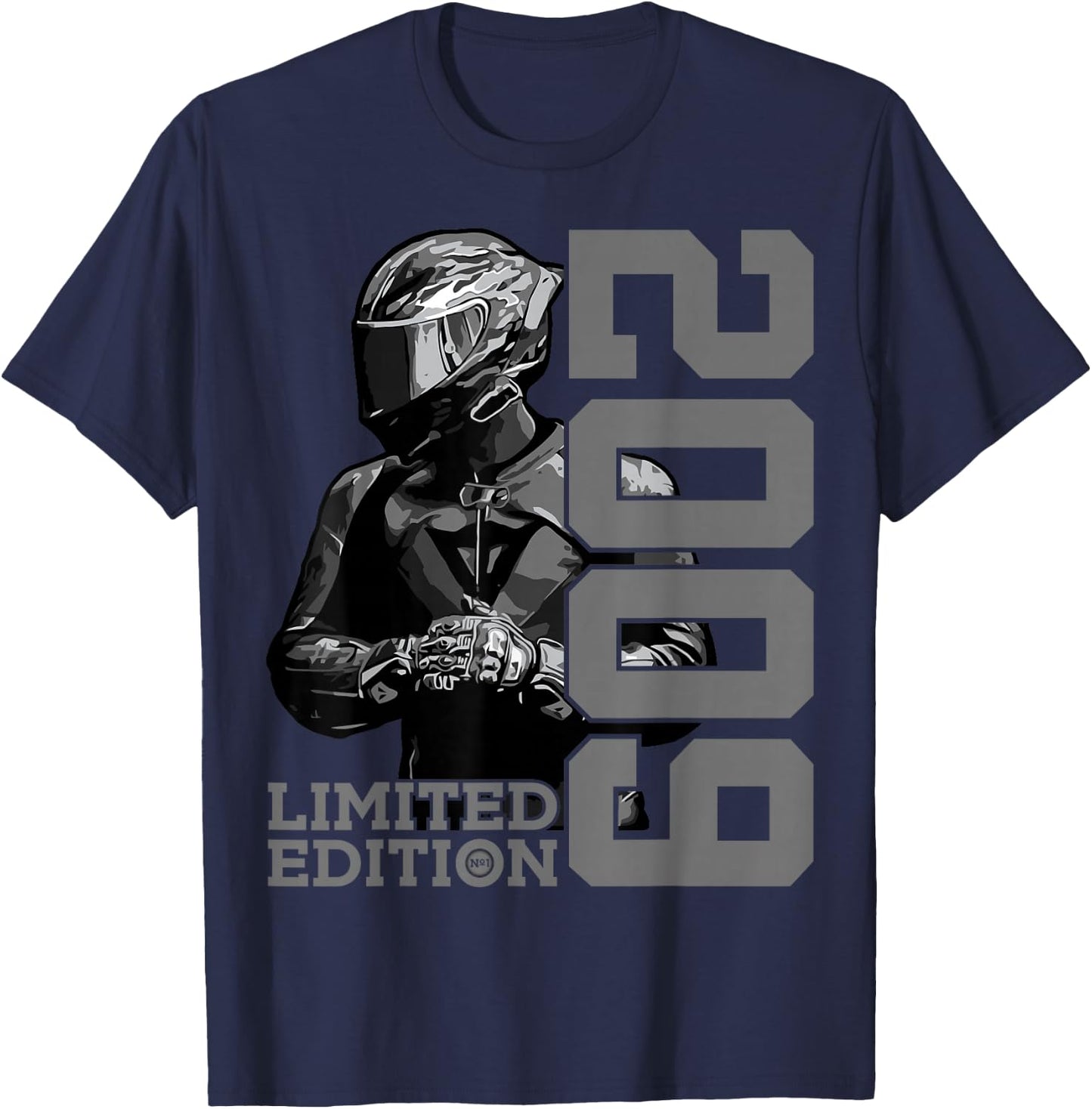 LIMITED EDITION 2009 BIKER MOTORCYCLE 16TH BIRTHDAY , black T-Shirt - T-Shirt | Navy