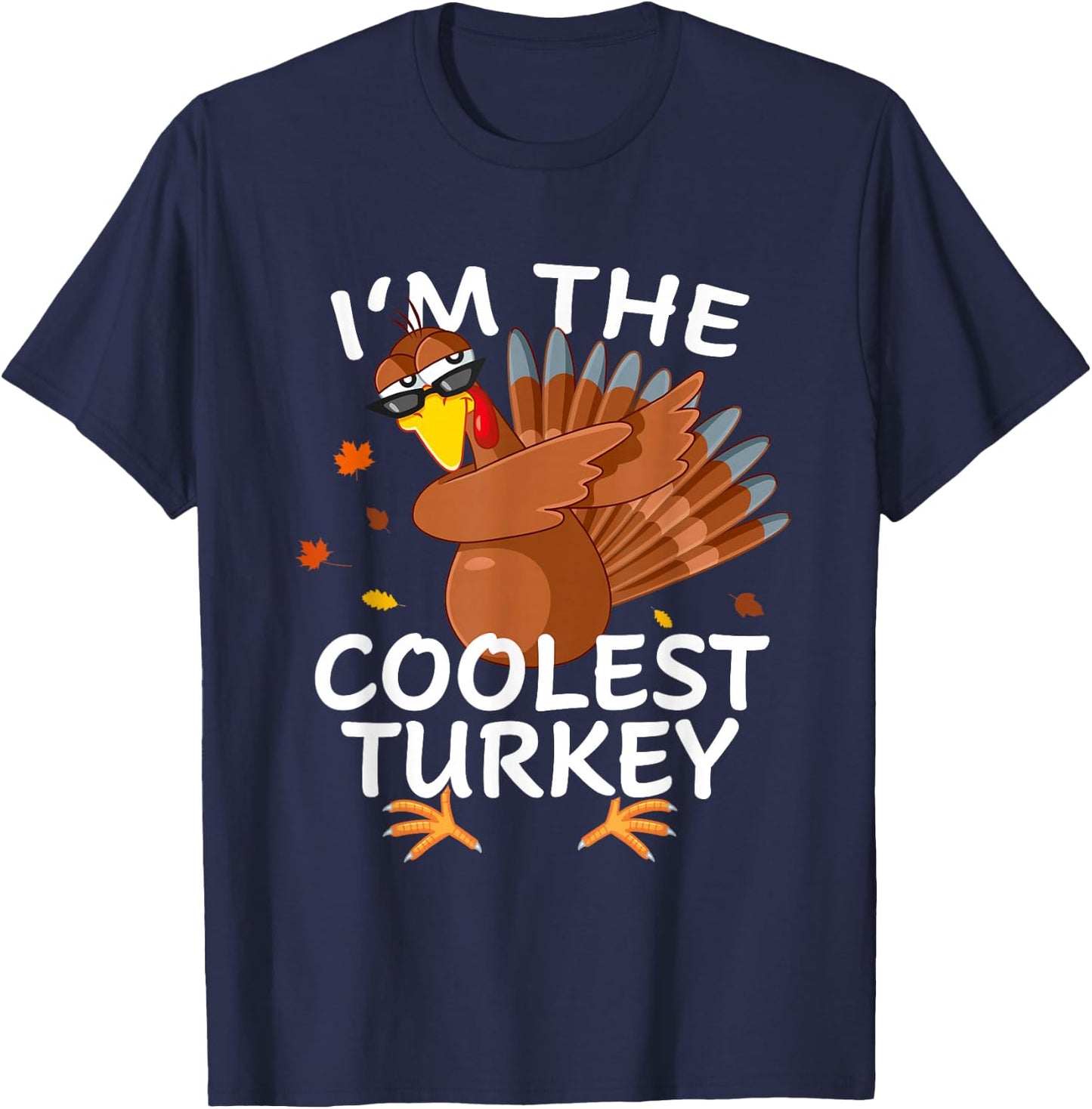 Coolest Turkey Matching Outfit Thanksgiving Pajamas Family T-Shirt - T-Shirt | Navy