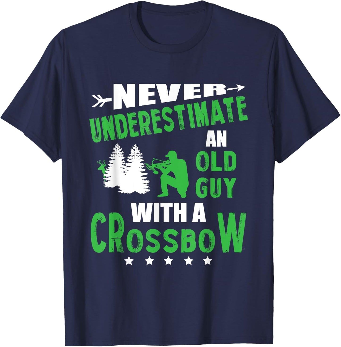 Archery Crossbow Old Guy Medieval Archery T-Shirt - T-Shirt | Navy