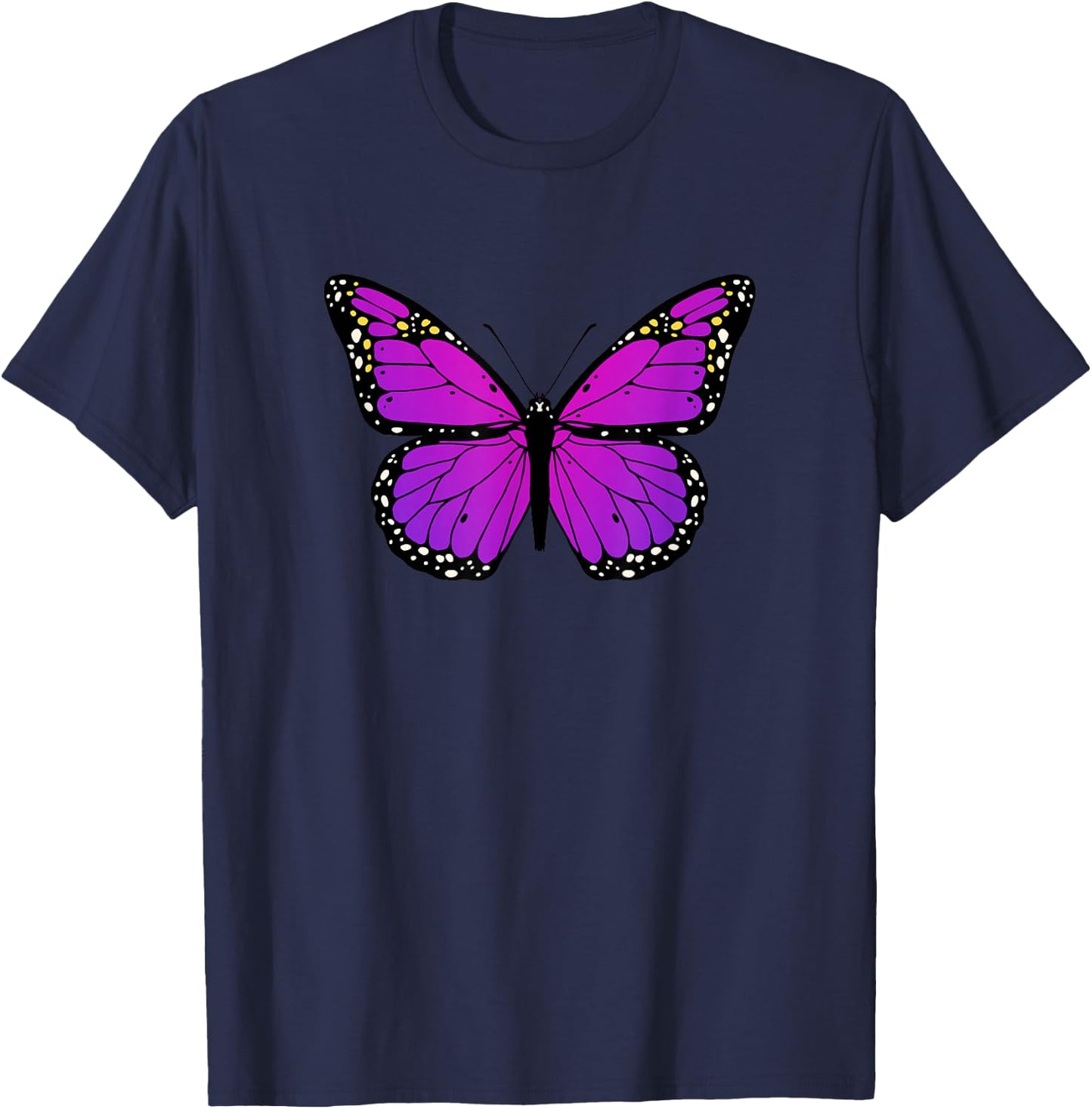 Purple Butterfly Love Monarch Butterflies Purple Butterfly T-Shirt - T-Shirt | Navy