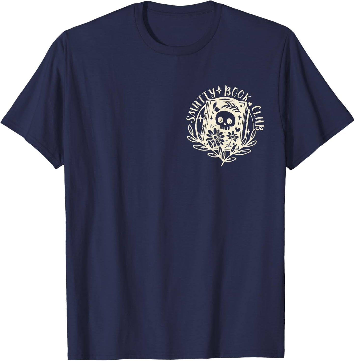 Smutty Book Club Smutty Book Lover FRONT AND BACK Spicy Book T-Shirt - T-Shirt | Navy