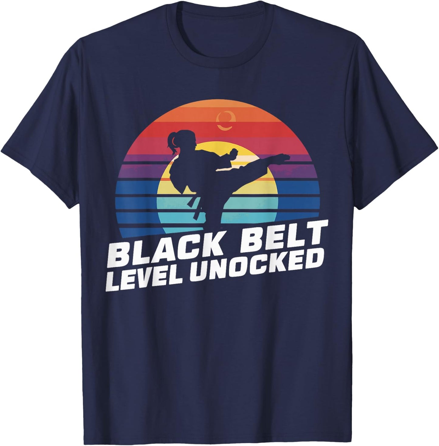 Black Belt Level Unlocked T-Shirt - T-Shirt | Navy