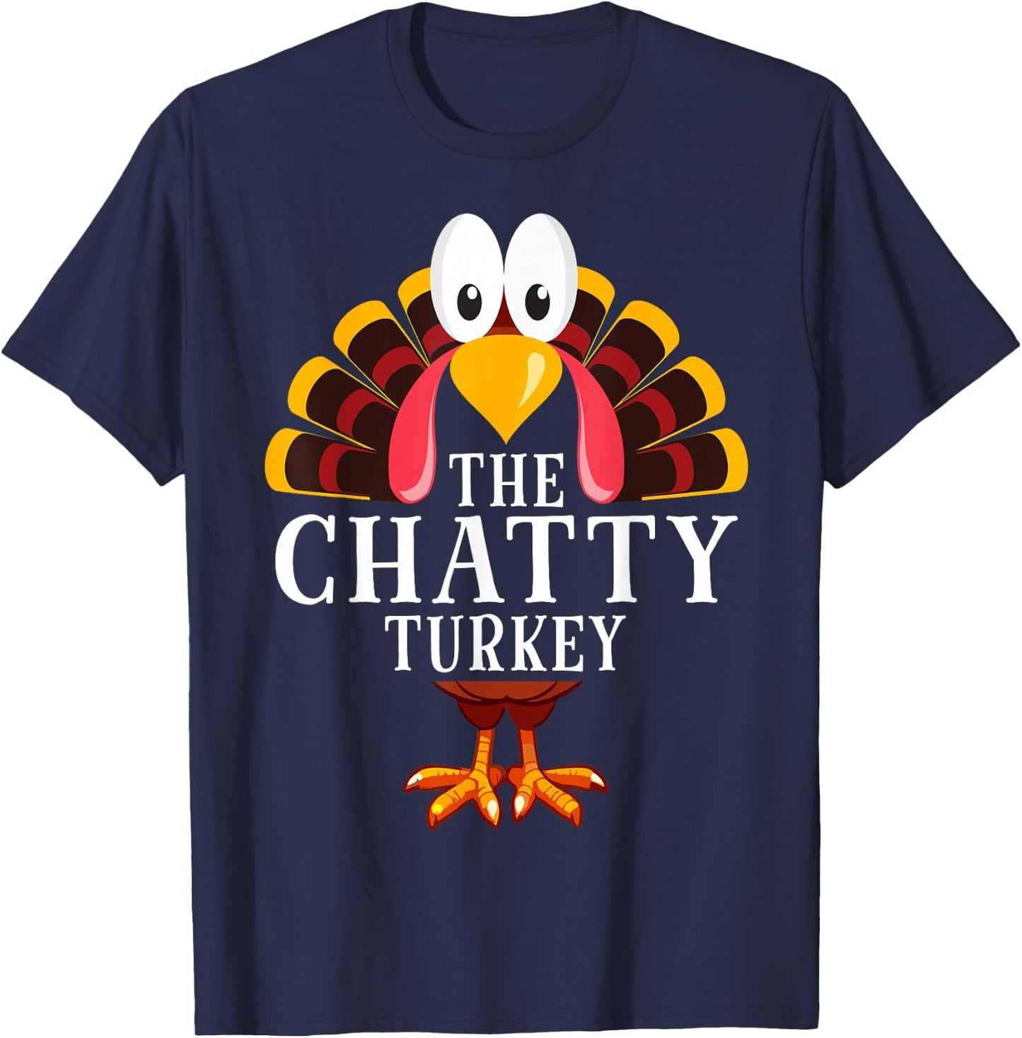 Thanksgiving The Chatty Turkey Matching T-Shirt - T-Shirt | Navy