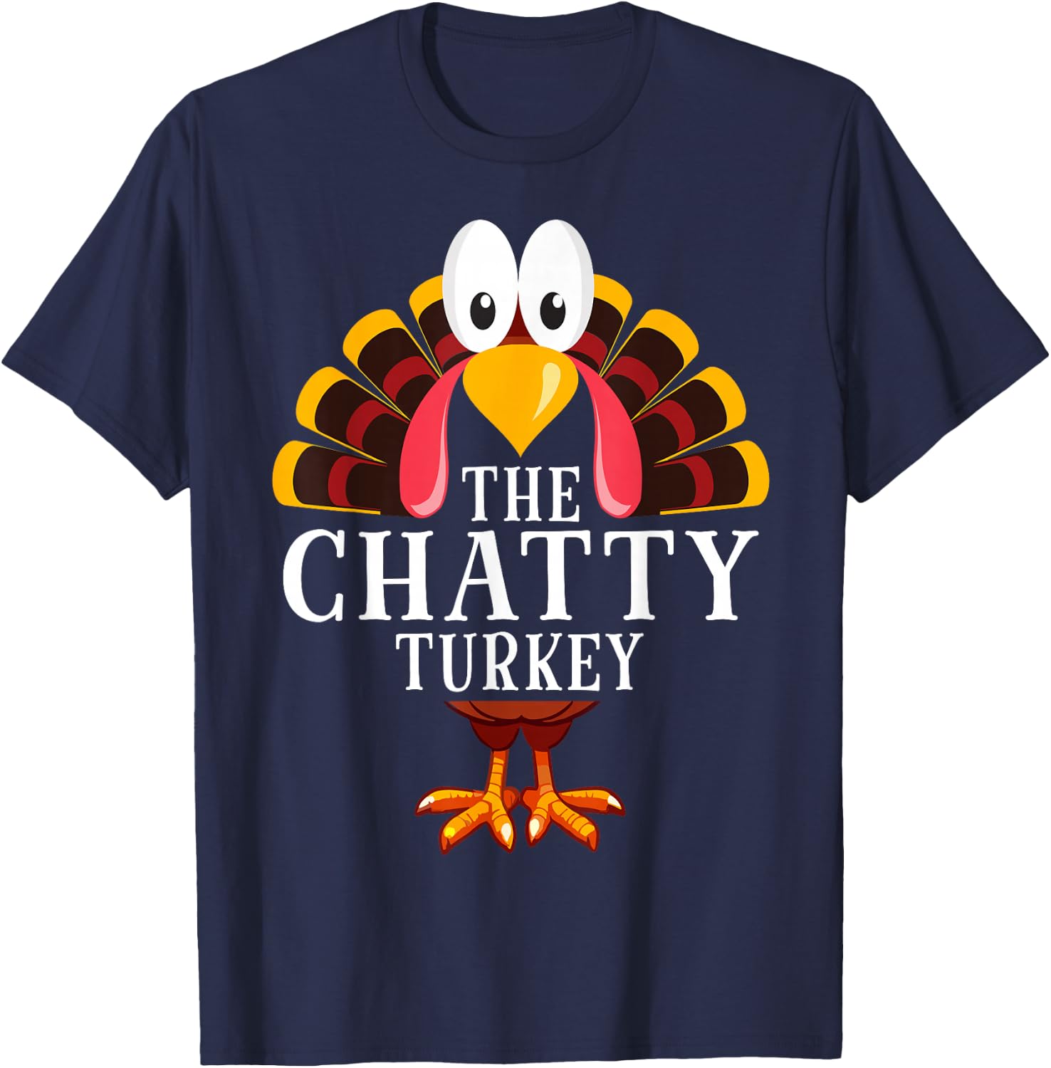 Thanksgiving The Chatty Turkey Matching T-Shirt - T-Shirt | Navy