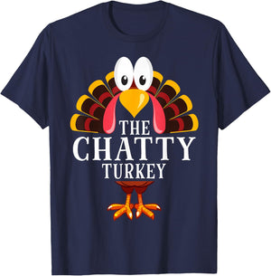 Thanksgiving The Chatty Turkey Matching T-Shirt - T-Shirt | Navy