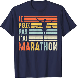 Je Peux Pas Je ai marathon Running Marathon Runner , Black, S T-Shirt - T-Shirt | Navy