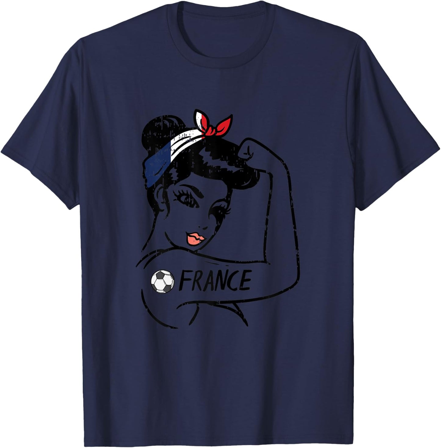 Unbreakable Woman French Flag France Soccer Fan Women Girls T-Shirt - T-Shirt | Navy