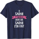 Gift Woman Humour Name Personalised Sarah , Black T-Shirt - T-Shirt | Navy
