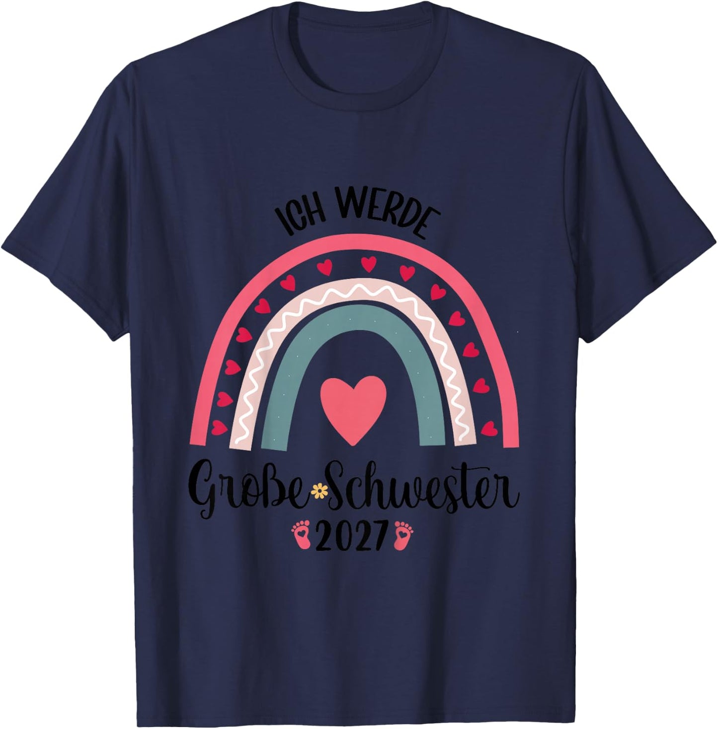 Kinder Ich Werde Große Schwester 2027 Kinder Große Schwester 2027 T-Shirt - T-Shirt | Navy