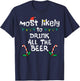 Most Likely Funny Christmas Xmas Family Matching Dad Men Guy T-Shirt - T-Shirt | Navy