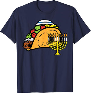 Hanukkah Taco Funny Chanukah Mexican Food Men Women Kids T-Shirt - T-Shirt | Navy