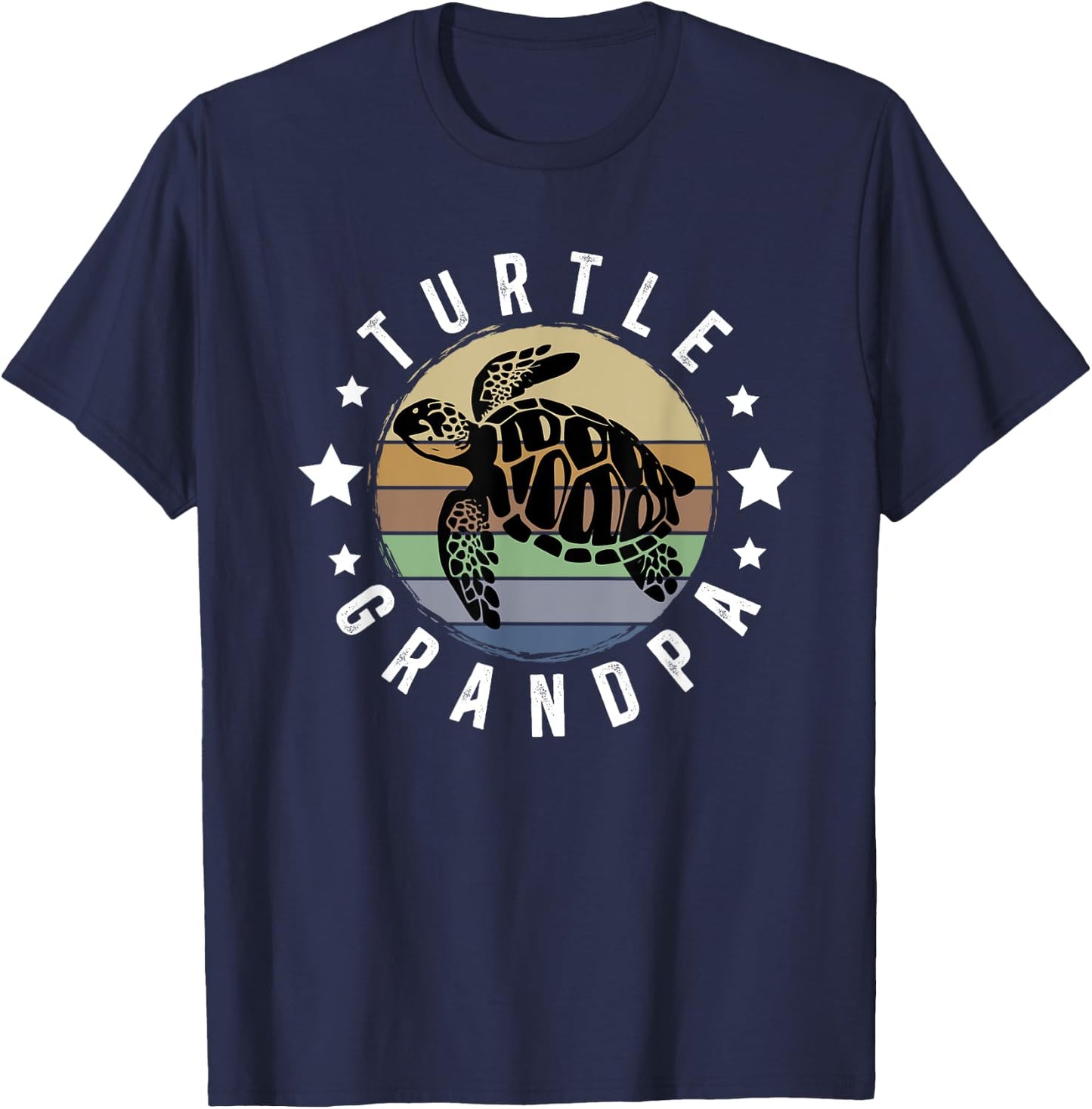 Turtle Grandpa Turtle Grandfather Turtle Owner Turtle Lover T-Shirt - T-Shirt | Navy