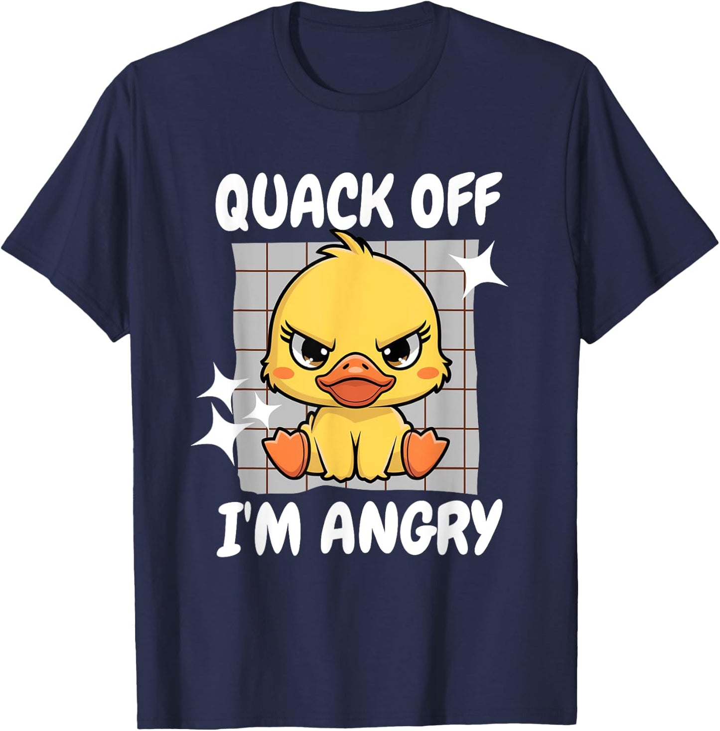 Quack Off I'm Angry Cute Angry Duck Lover Design Kawaii Duck T-Shirt - T-Shirt | Navy