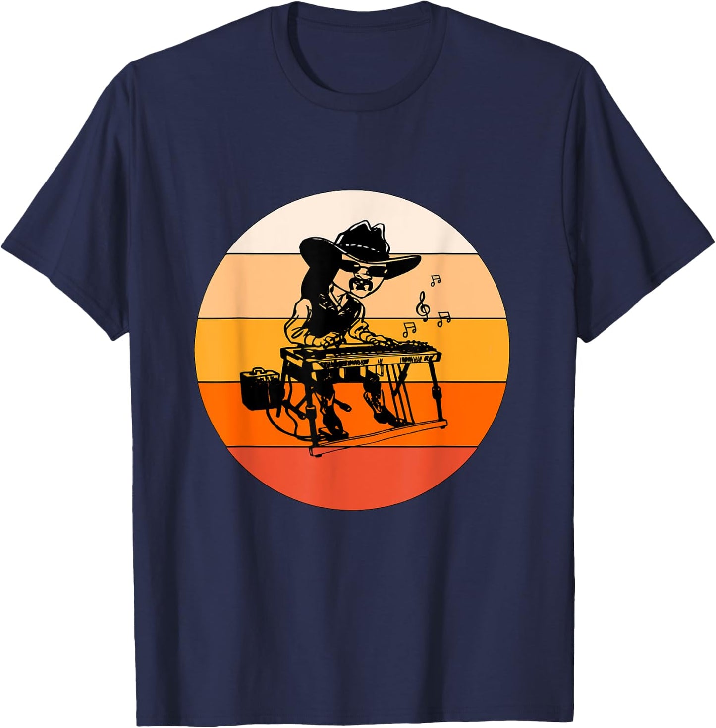 Vintage Pedal Steel Guitar Console Steel Guitar Dad T-Shirt - T-Shirt | Navy