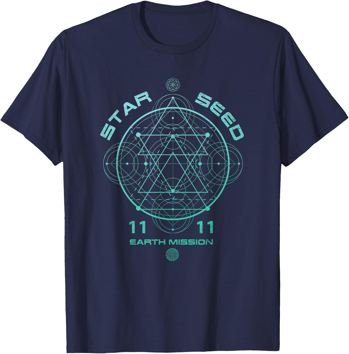 Starseed Sacred Geometry T-Shirt - T-Shirt | Navy