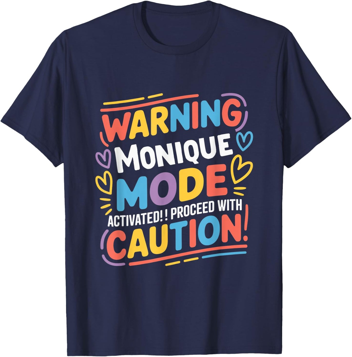 MONIQUE Personalized Name Cute Custom Monique Name T-Shirt - T-Shirt | Navy