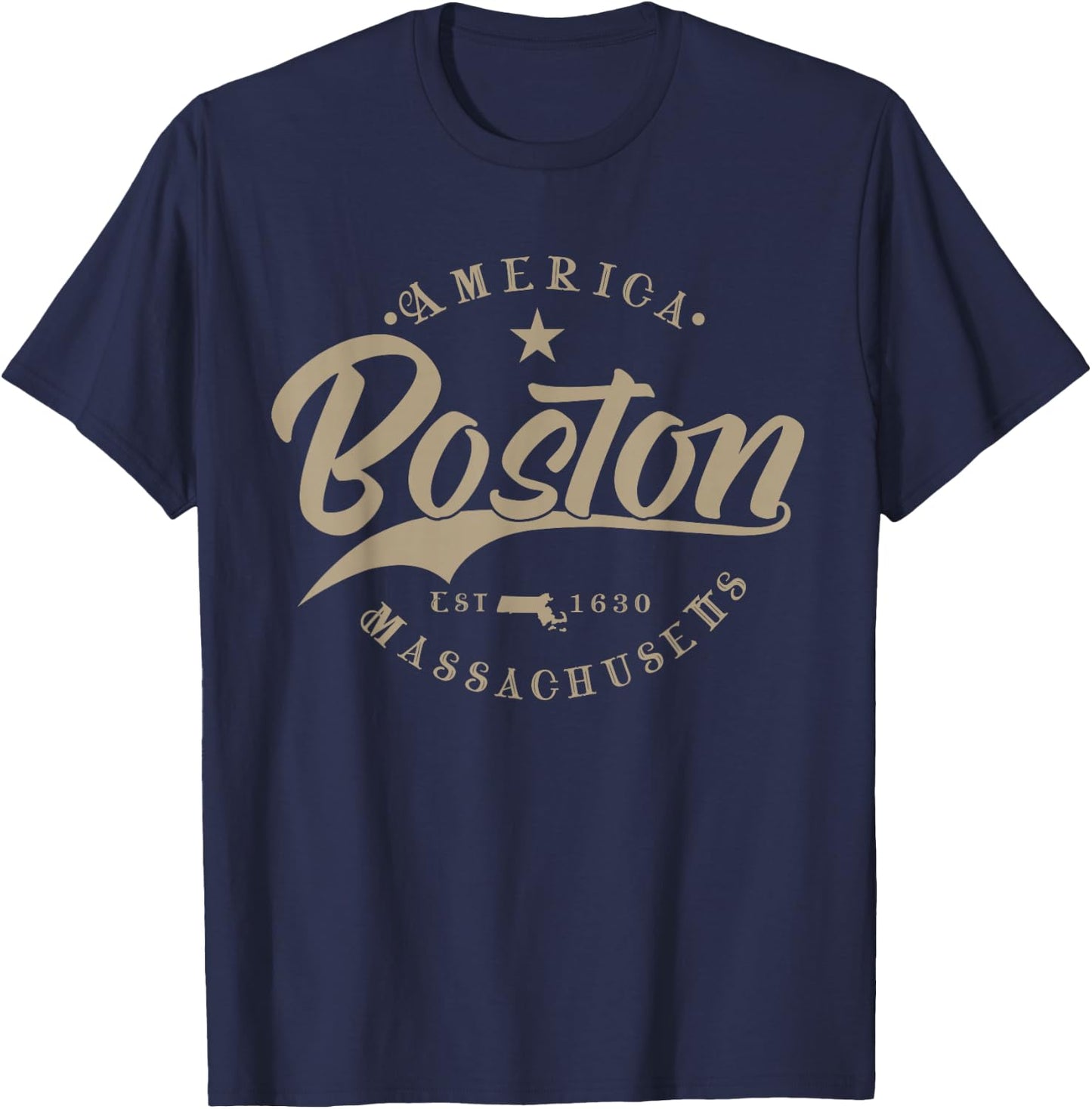 Boston | Massachusetts T-Shirt - T-Shirt | Navy