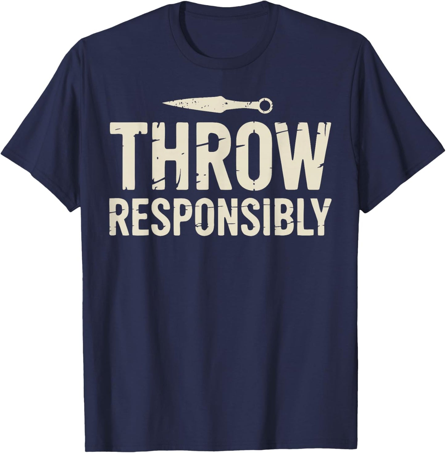 Funny Knife Throwing T-Shirt - T-Shirt | Navy