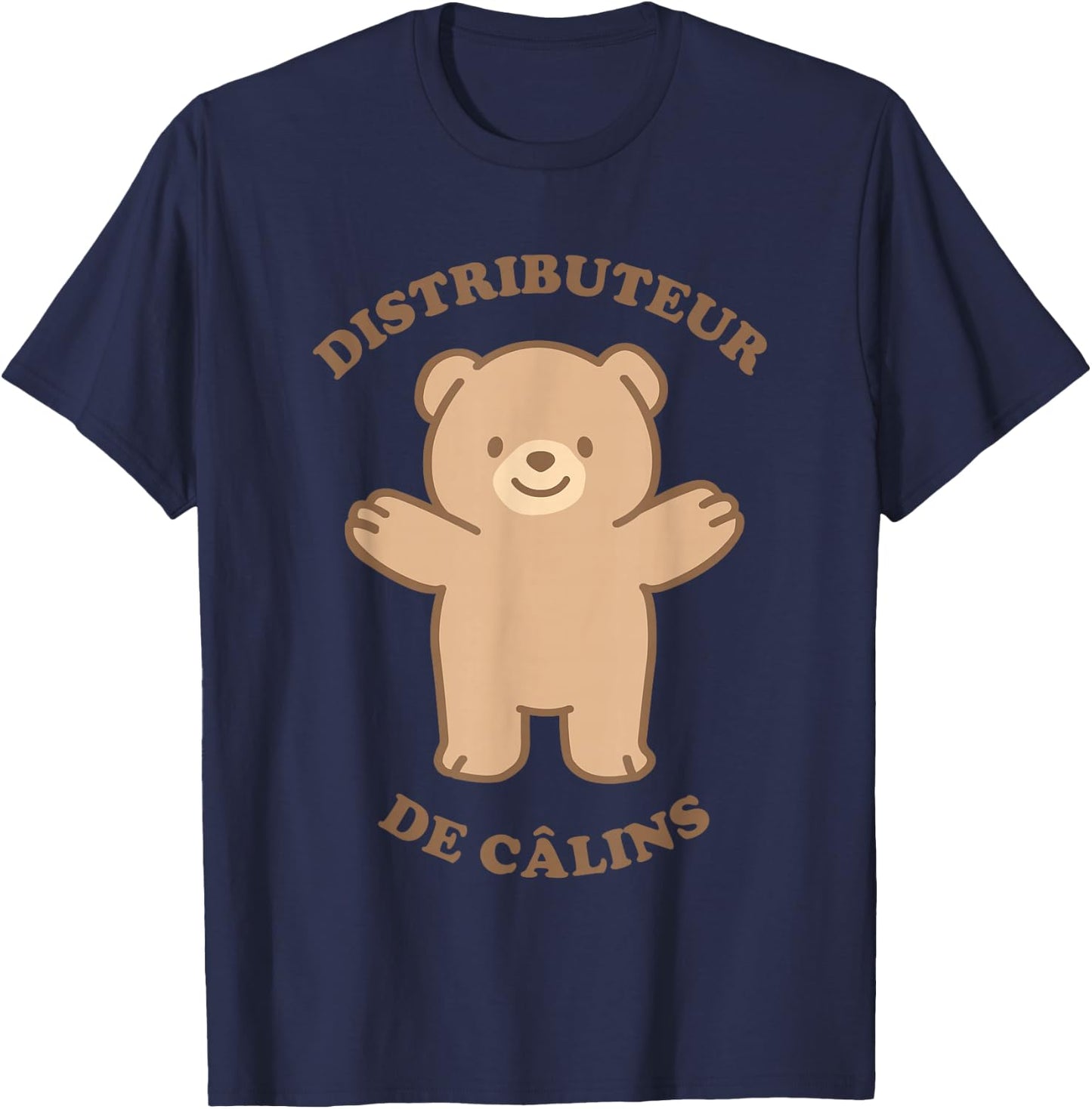 Cuddle Therapy Teddy Bear , Black, S T-Shirt - T-Shirt | Navy