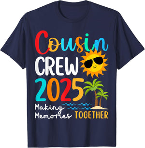 Cousin crew 2025 Summer Vacation Beach Family Trips Matching Men Women Girls Kids T-Shirt - T-Shirt | Navy