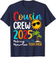 Cousin crew 2025 Summer Vacation Beach Family Trips Matching Men Women Girls Kids T-Shirt - T-Shirt | Navy