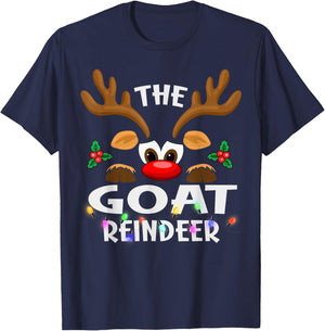 The Goat Reindeer Christmas Men Women T-Shirt - T-Shirt | Navy