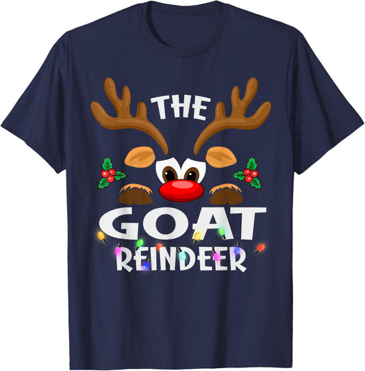 The Goat Reindeer Christmas Men Women T-Shirt - T-Shirt | Navy