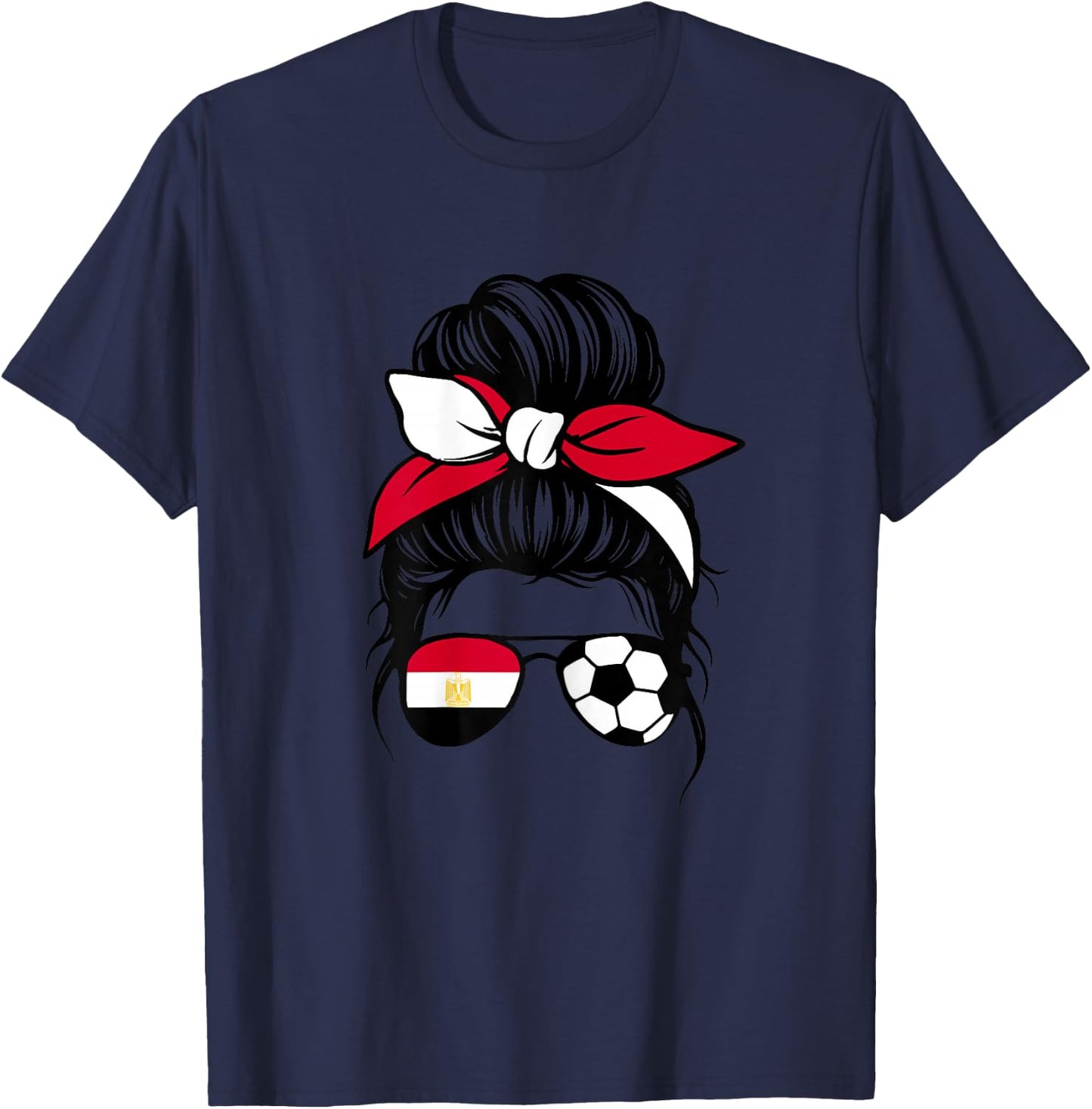 Egypt Flag Women Girls Proud Egyptian Fans Supporters T-Shirt - T-Shirt | Navy