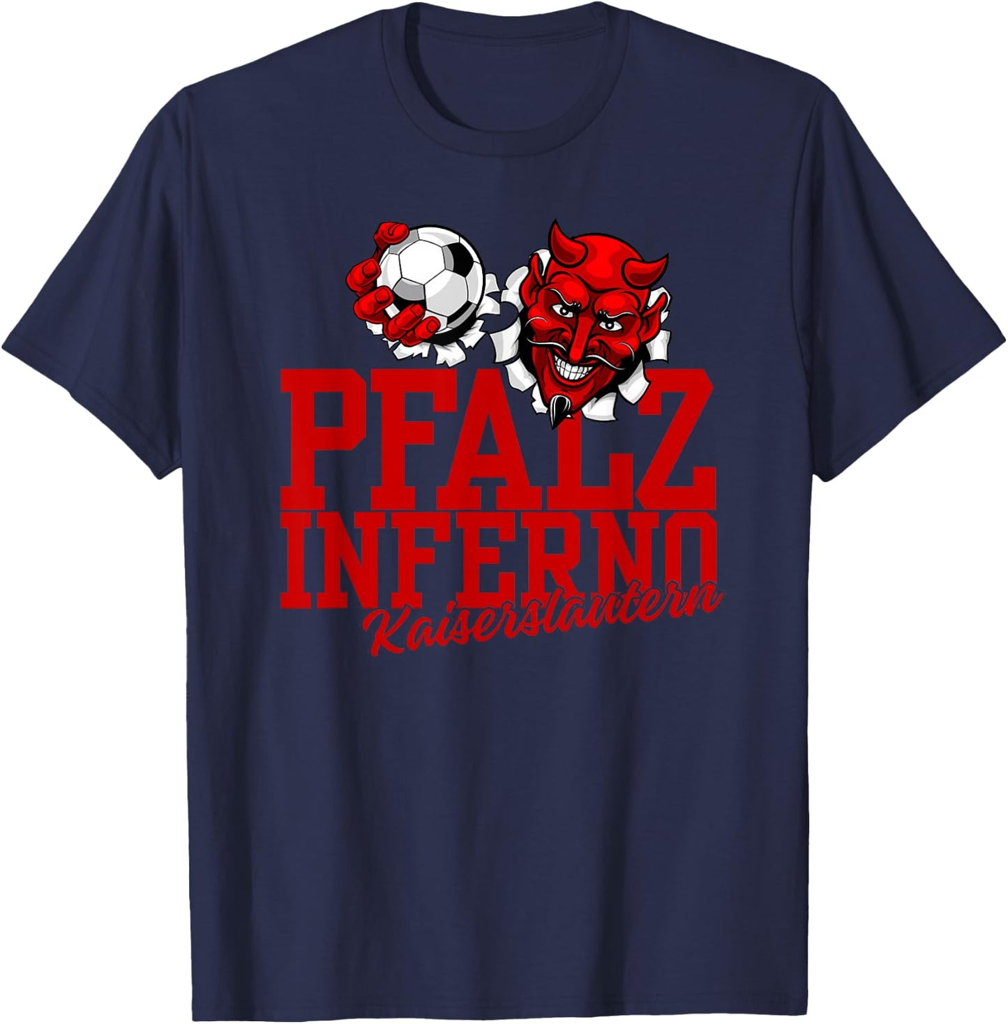 Football Lautern Verein Kaiserslautern Lautre Stadt Pfalz , black T-Shirt - T-Shirt | Navy