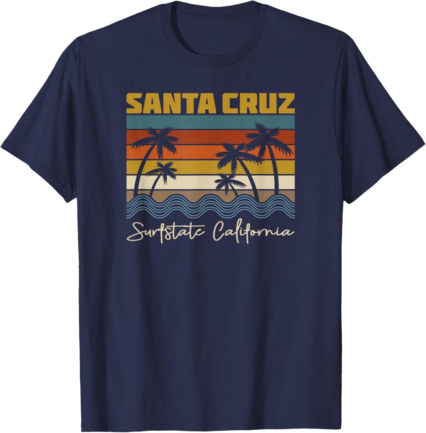 Santa Cruz CA California Surfer I Santa Cruz California , black T-Shirt - T-Shirt | Navy