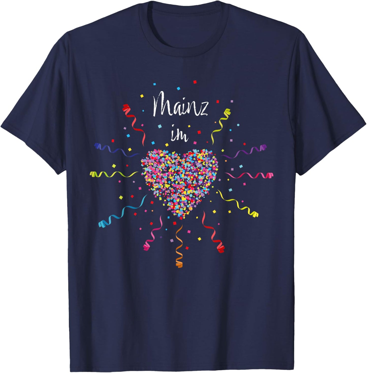 Mainz in the Heart Carnival Fancy Dress Confetti Jeck , black T-Shirt - T-Shirt | Navy