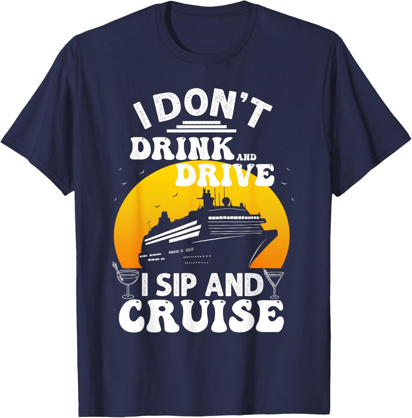 Funny Cruise Design Women Cruise Vacation Boat Trip T-Shirt - T-Shirt | Navy